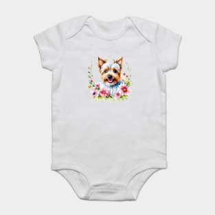 Yorkshire Terrier - Cute Watercolor Dog Baby Bodysuit